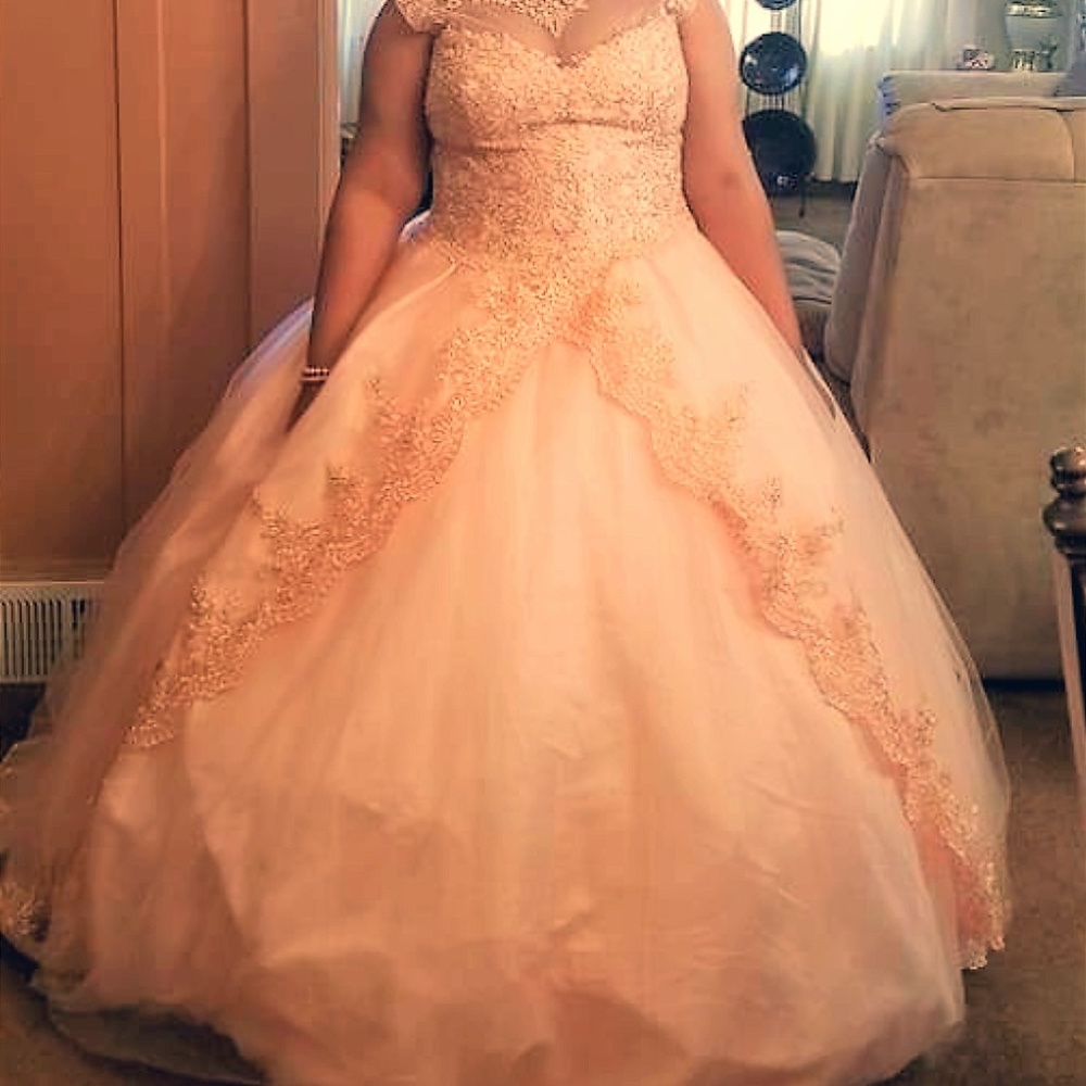 Beautiful Rose Gold Quinceanera/Prom Princess Gown